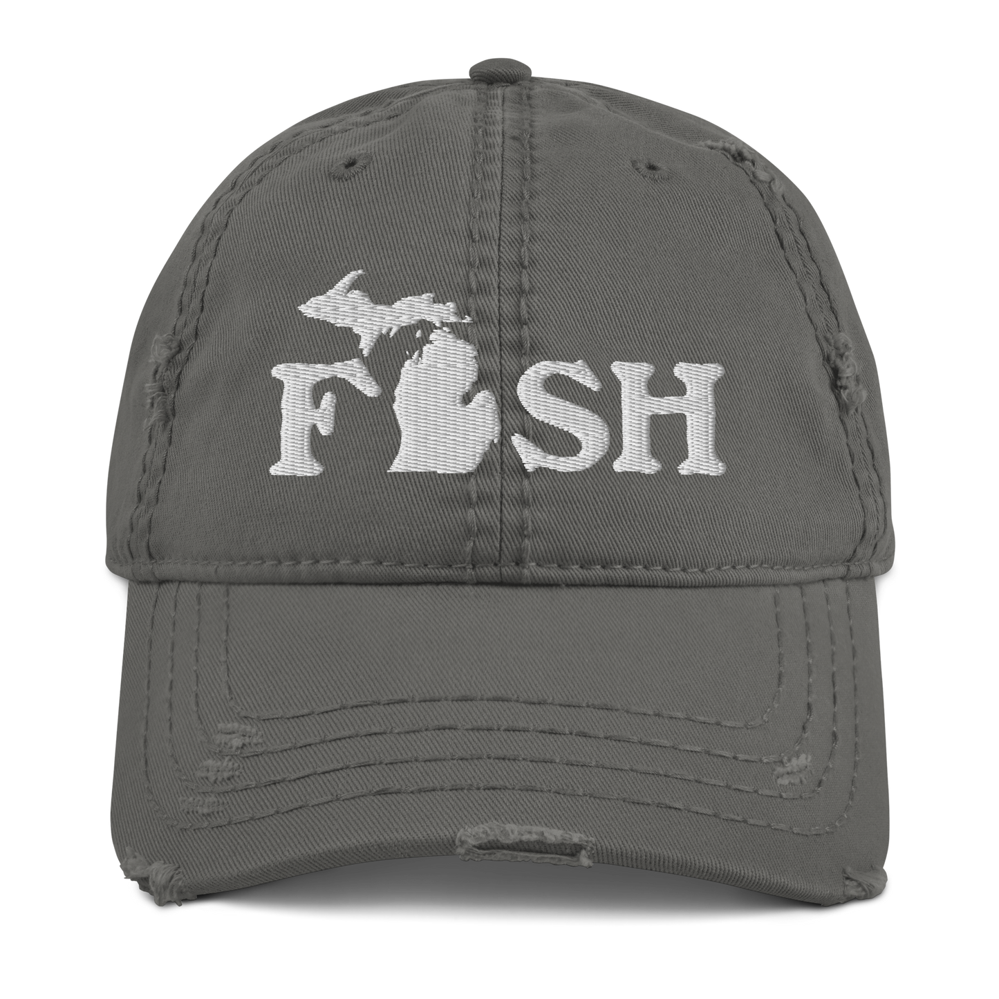 Michigan 'Fish' Distressed Dad Hat