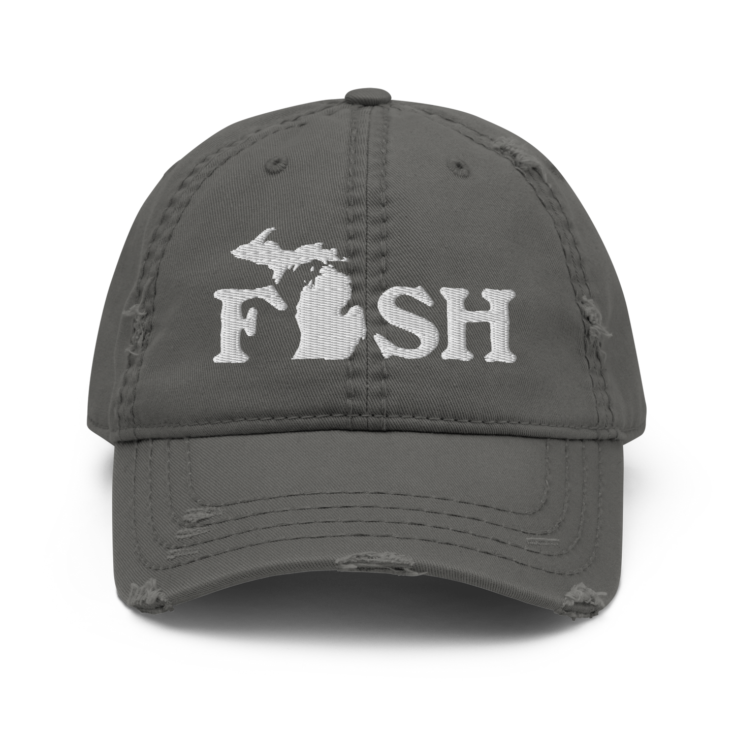 Michigan 'Fish' Distressed Dad Hat