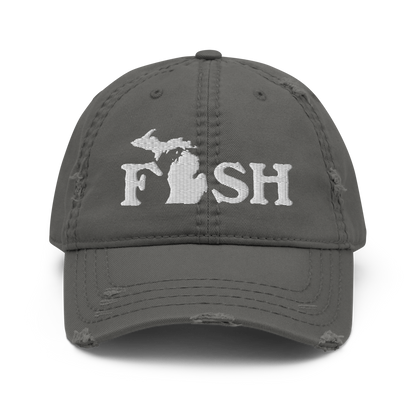 Michigan 'Fish' Distressed Dad Hat