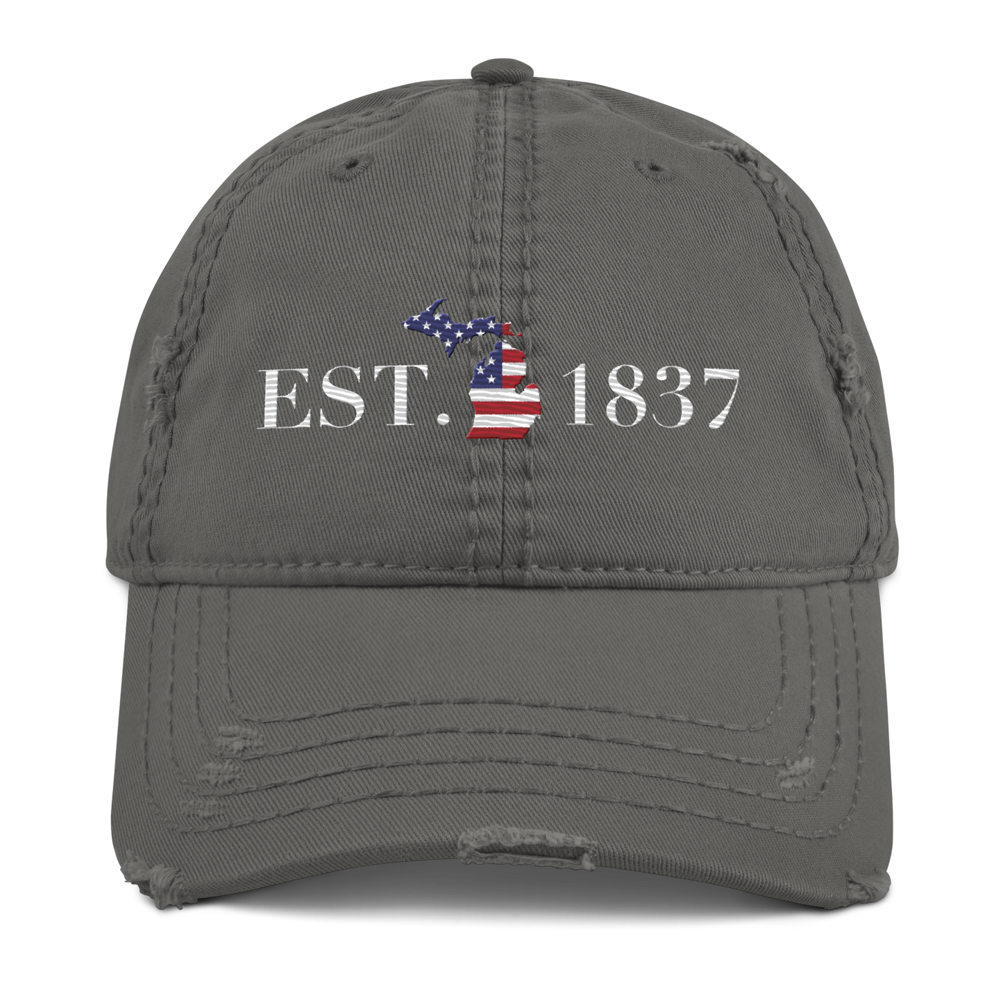 Michigan 'EST 1837' Distressed Dad Hat (Patriot Edition)