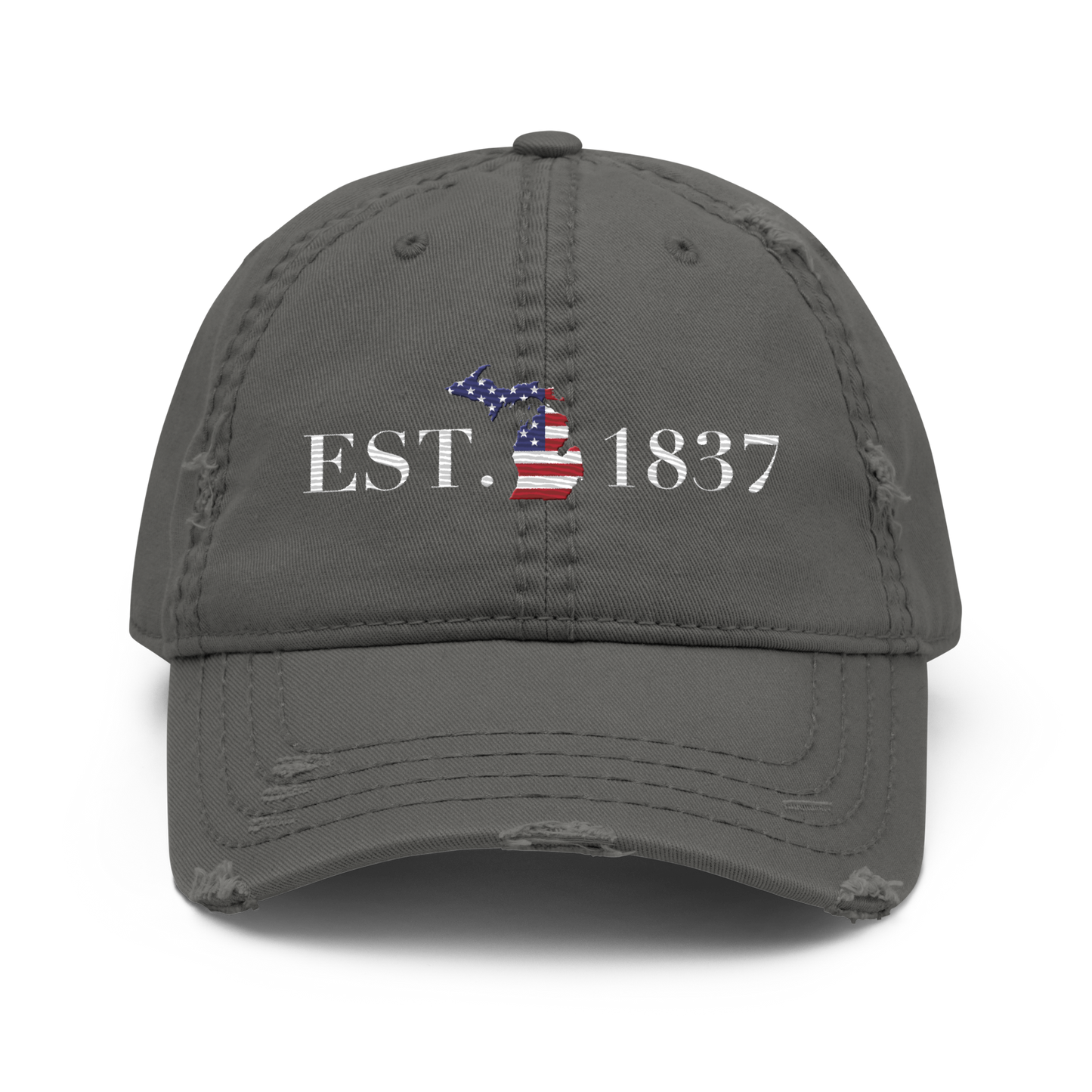 Michigan 'EST 1837' Distressed Dad Hat (Patriot Edition)