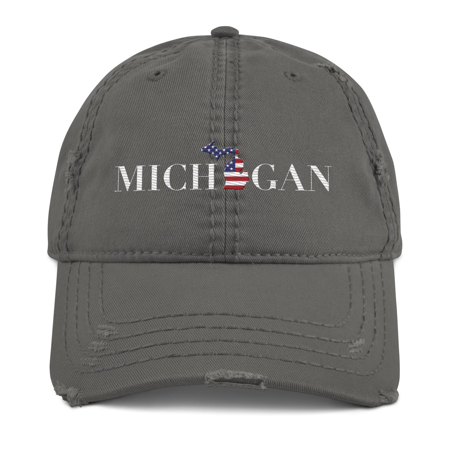 'Michigan' Distressed Dad Hat (Didone Patriot Edition)