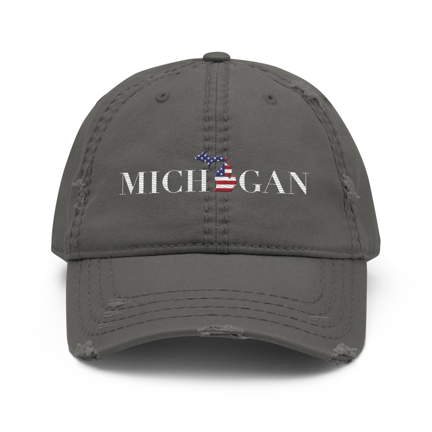 'Michigan' Distressed Dad Hat (Didone Patriot Edition)