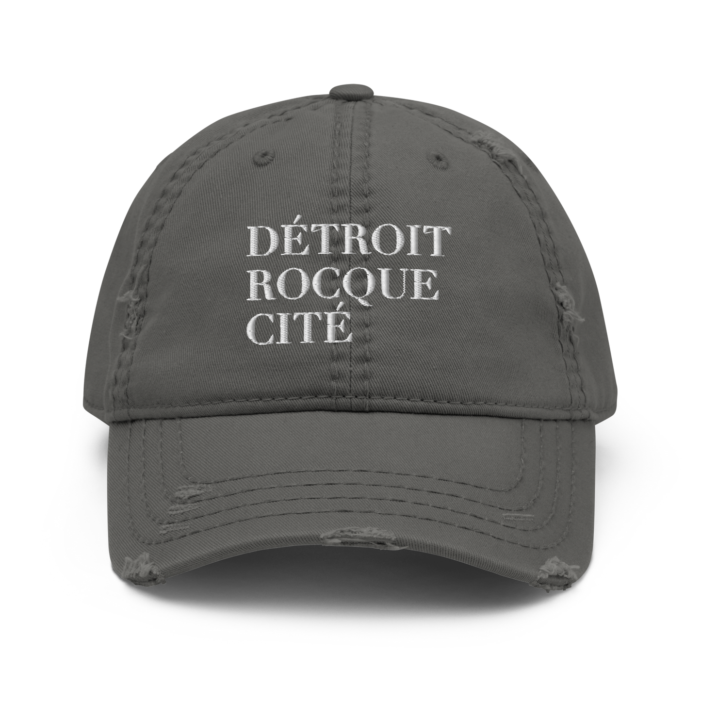 'Détroit Rocque Cité' Distressed Dad Hat