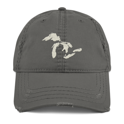 Great Lakes Distressed Dad Hat (Ivory White)