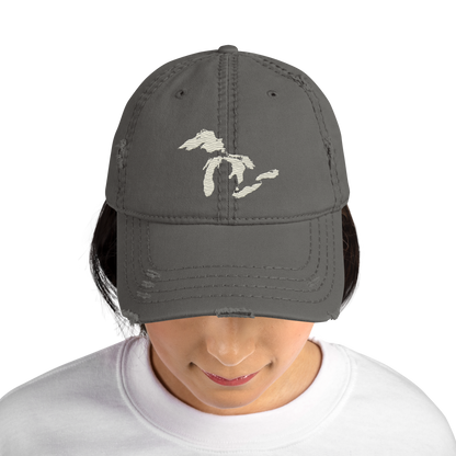 Great Lakes Distressed Dad Hat (Ivory White)