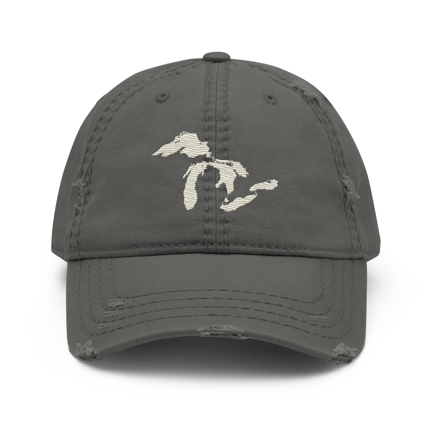 Great Lakes Distressed Dad Hat (Ivory White)