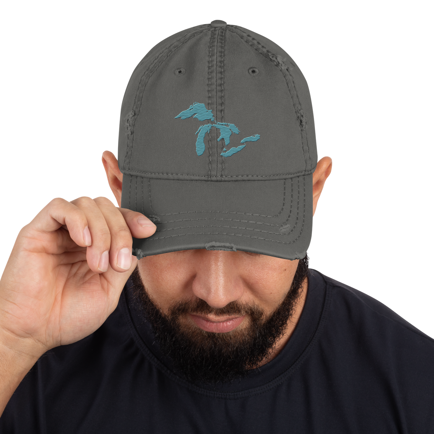 Great Lakes Distressed Dad Hat (Huron Blue)