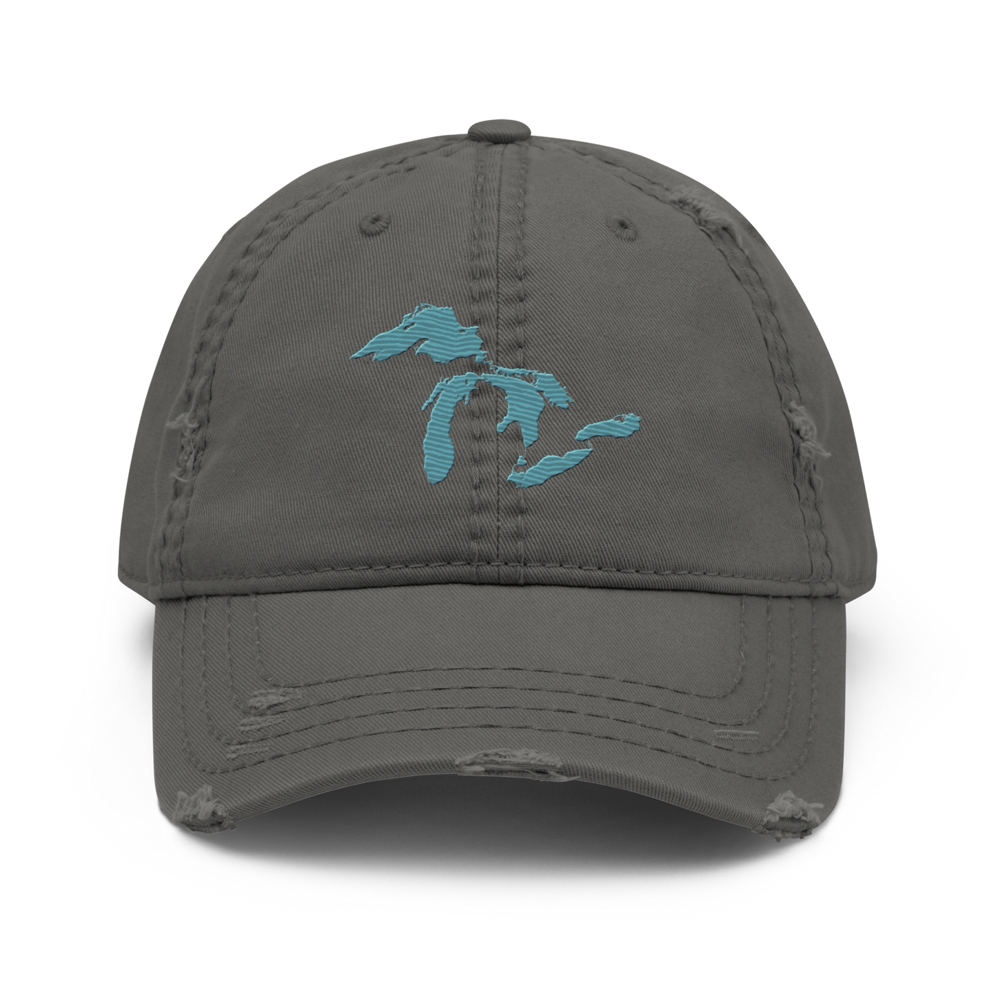 Great Lakes Distressed Dad Hat (Huron Blue)