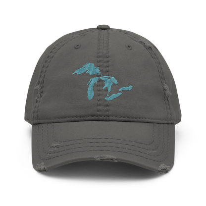 Great Lakes Distressed Dad Hat (Huron Blue)