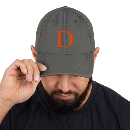 Detroit 'Old French D' Distressed Dad Hat | Orange Embroidery