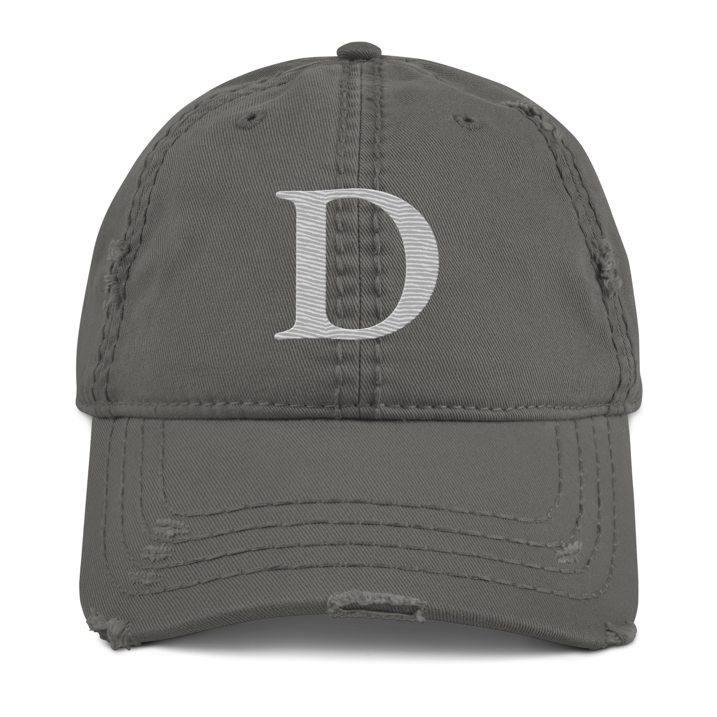 Detroit 'Old French D' Distressed Dad Hat | Platinum