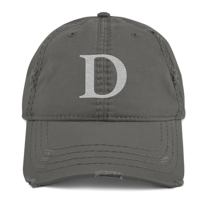 Detroit 'Old French D' Distressed Dad Hat | Platinum