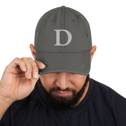 Detroit 'Old French D' Distressed Dad Hat | Platinum