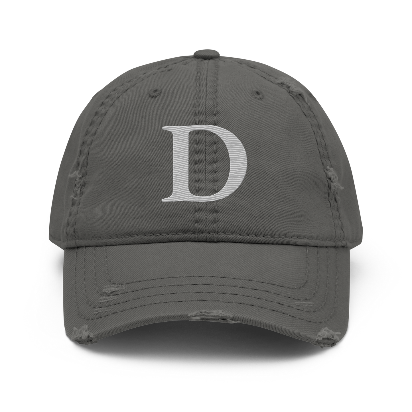 Detroit 'Old French D' Distressed Dad Hat | Platinum