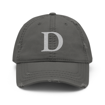 Detroit 'Old French D' Distressed Dad Hat | Platinum