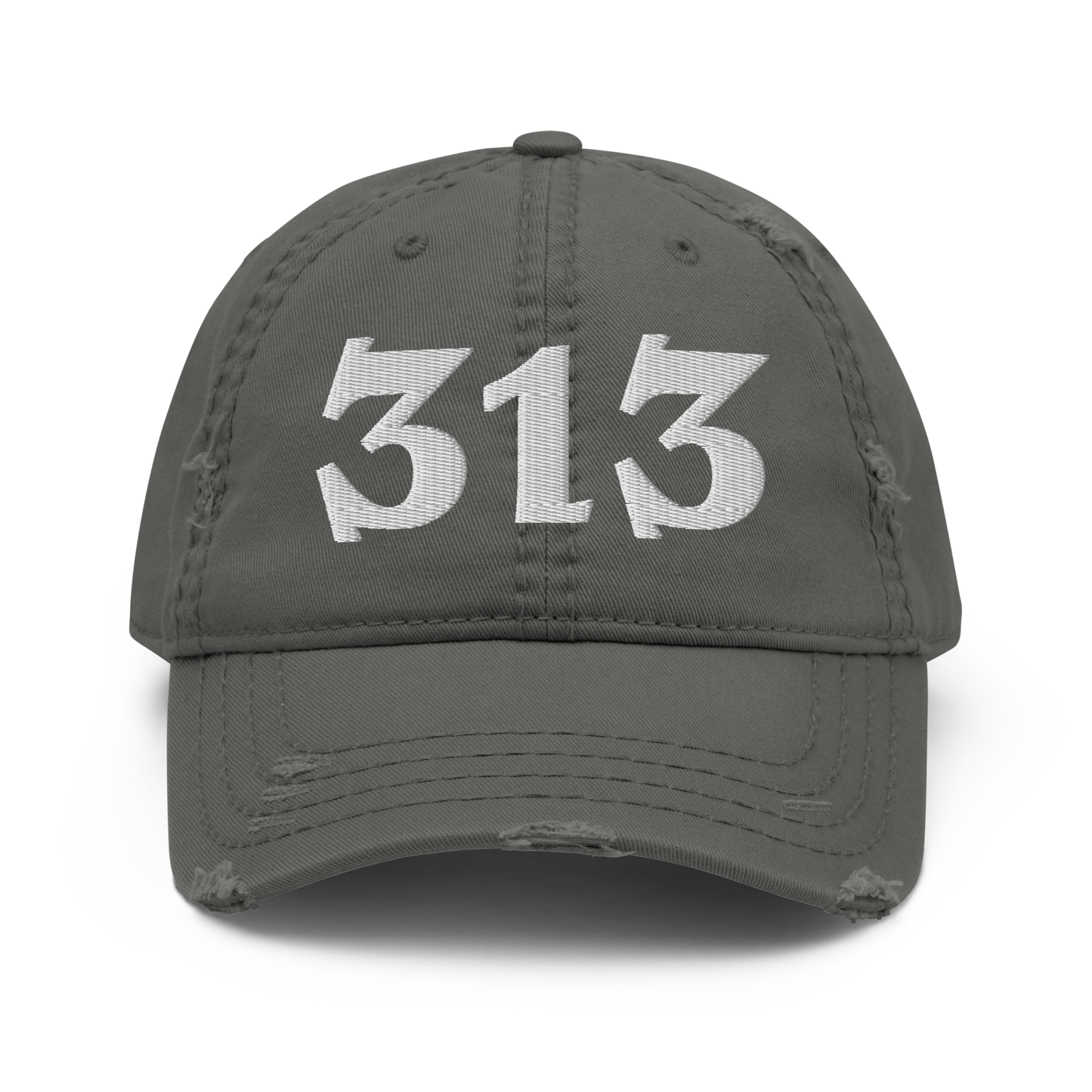 Detroit '313' Distressed Dad Hat (Angry Font)