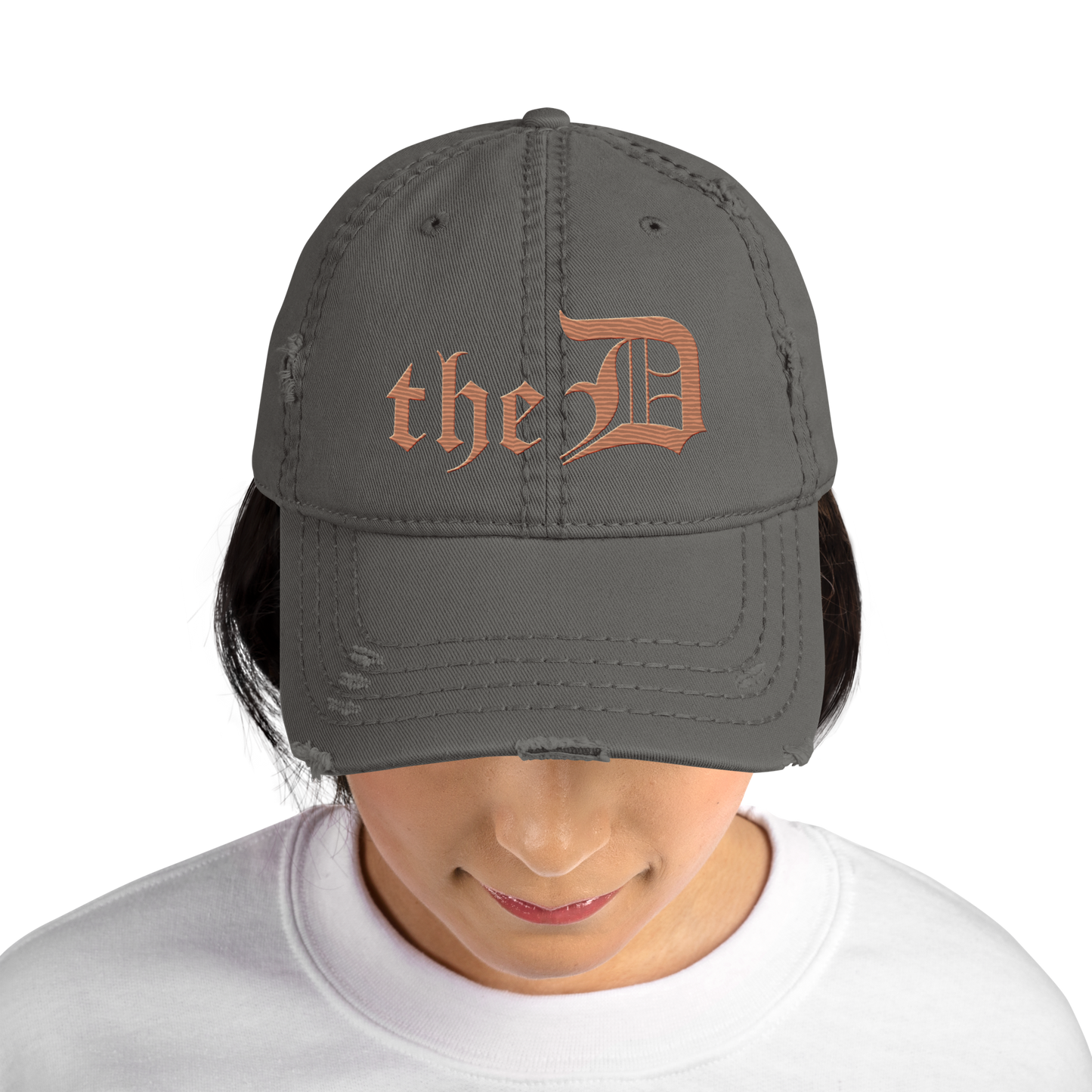 Detroit 'The D' Distressed Dad Hat | Copper