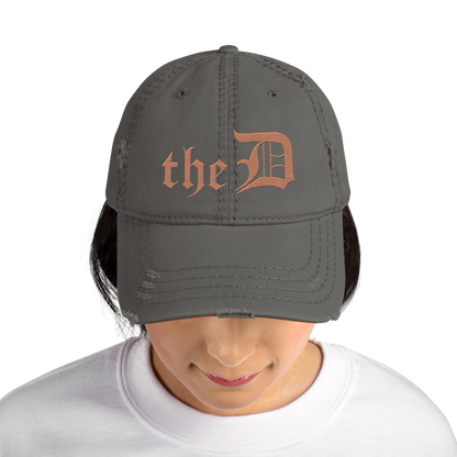 Detroit 'The D' Distressed Dad Hat | Copper