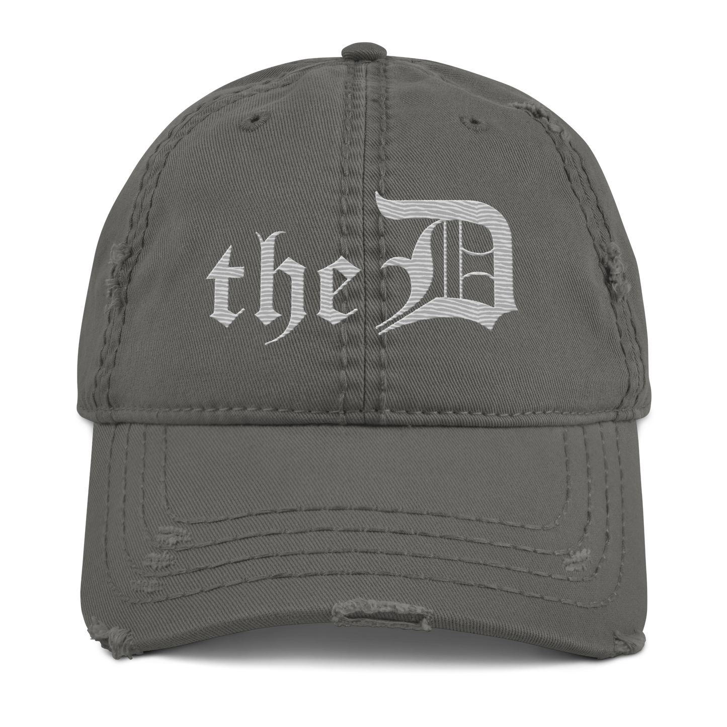 Detroit 'The D' Distressed Dad Hat | Platinum