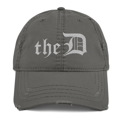 Detroit 'The D' Distressed Dad Hat | Platinum