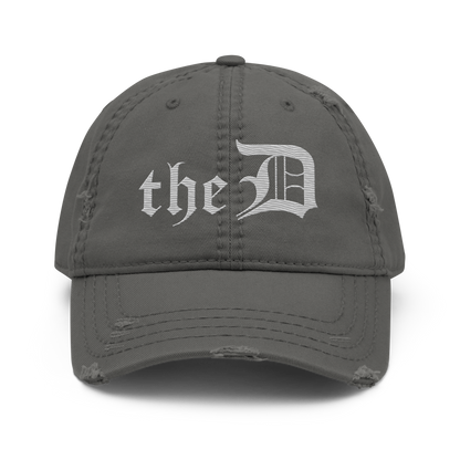 Detroit 'The D' Distressed Dad Hat | Platinum