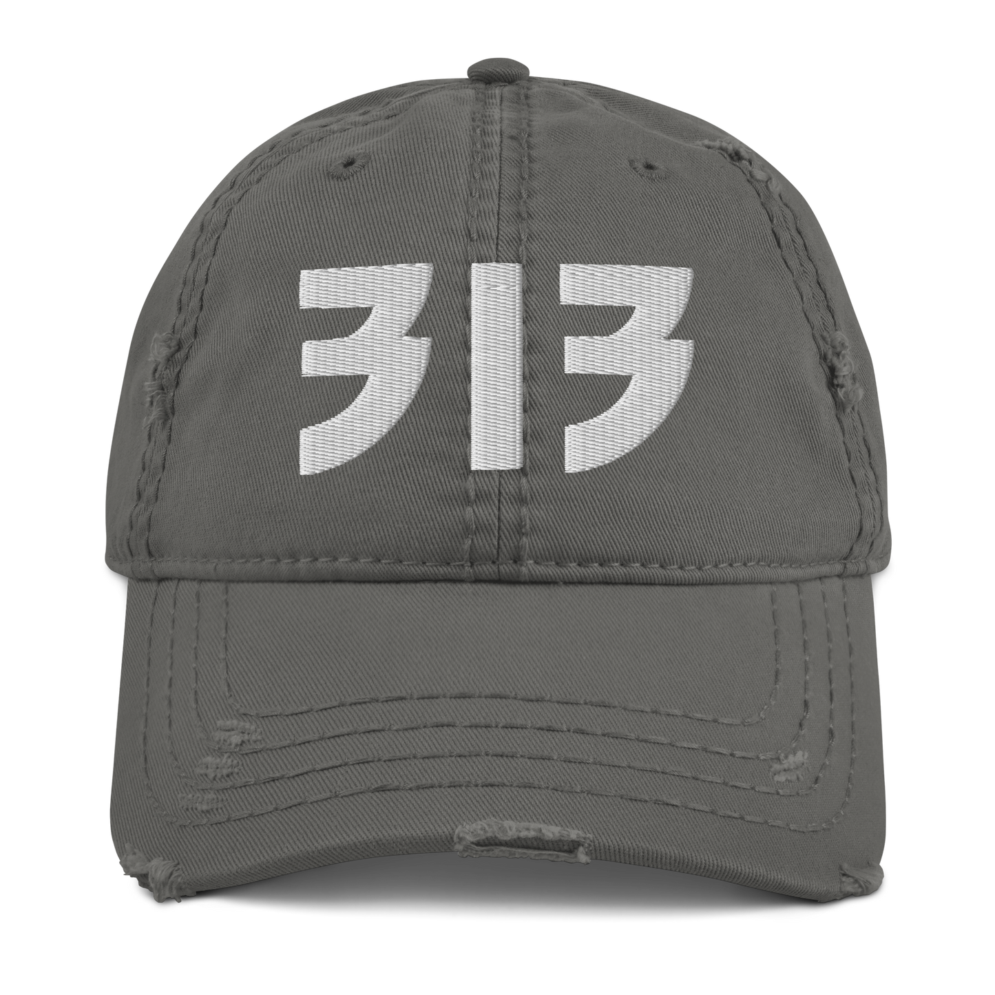 Detroit '313' Distressed Dad Hat (Glam Font)