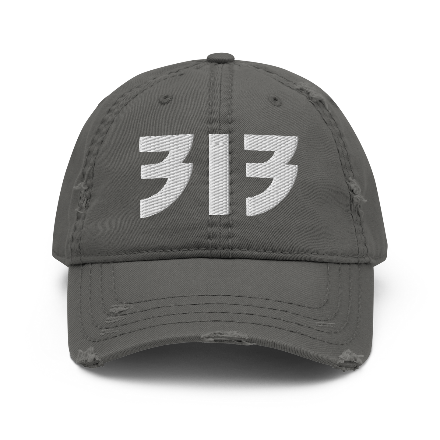 Detroit '313' Distressed Dad Hat (Glam Font)