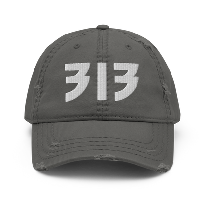 Detroit '313' Distressed Dad Hat (Glam Font)