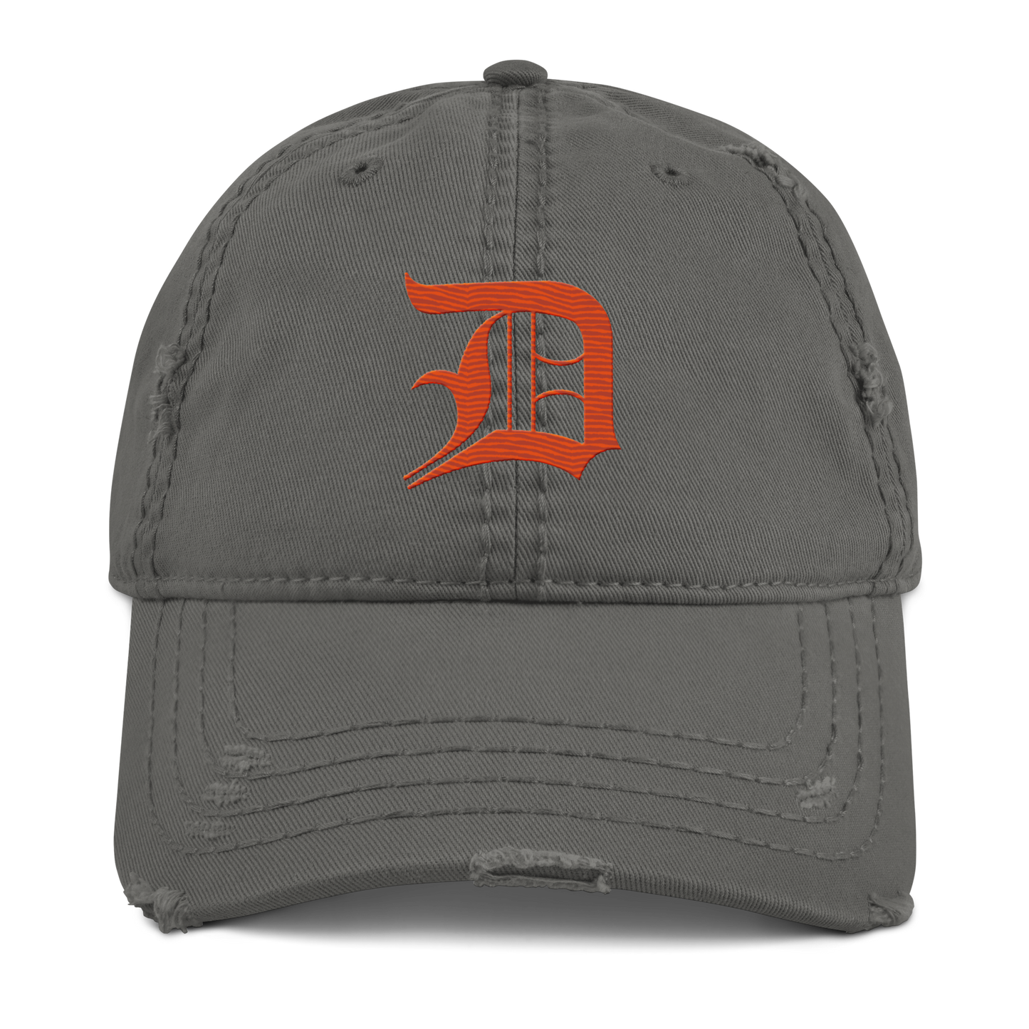 Detroit 'Old English D' Distressed Dad Hat (Maple Leaf Orange)