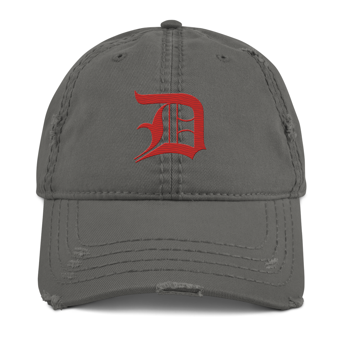 Detroit 'Old English D' Distressed Dad Hat (Aliform Red)