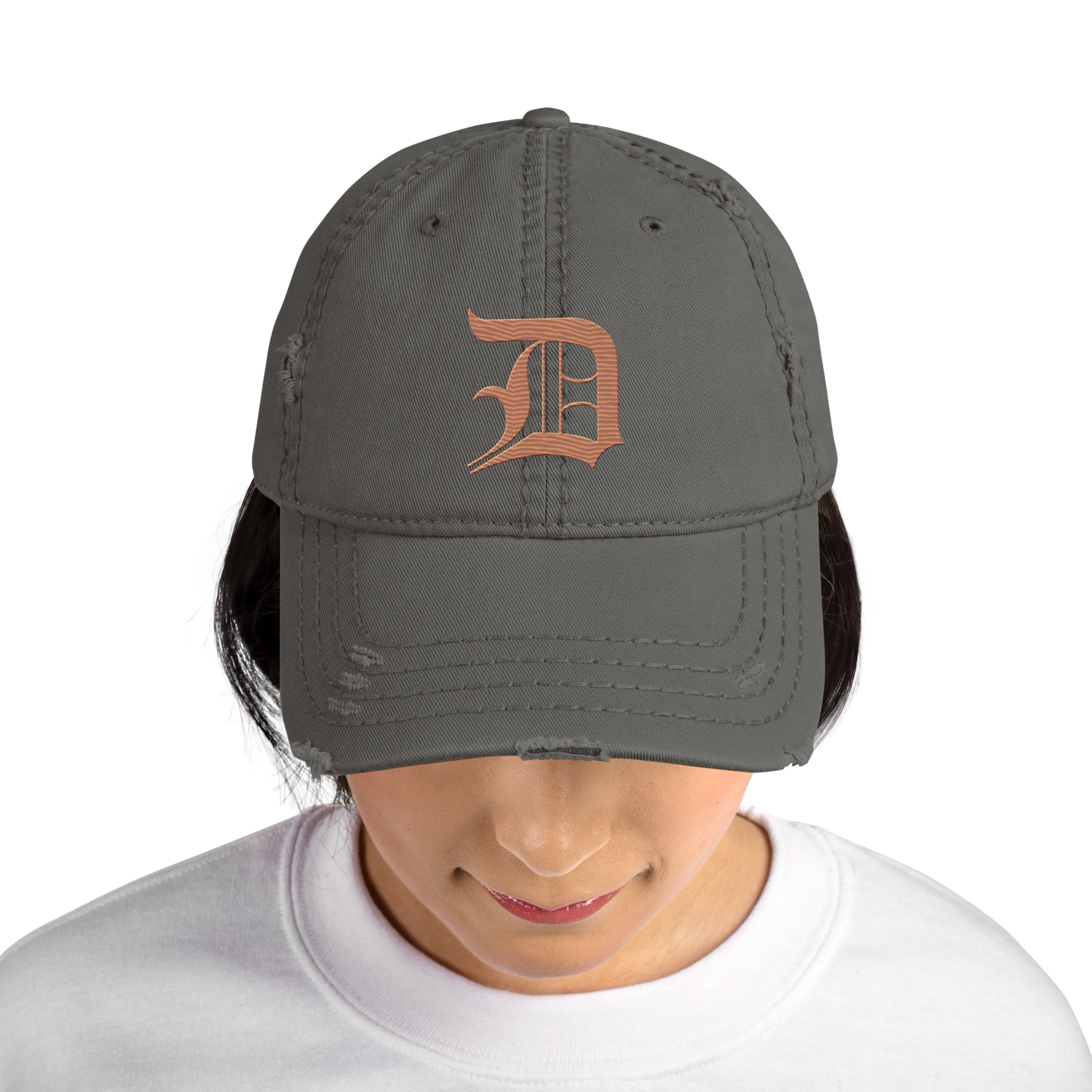 Detroit 'Old English D' Distressed Dad Hat (Copper)