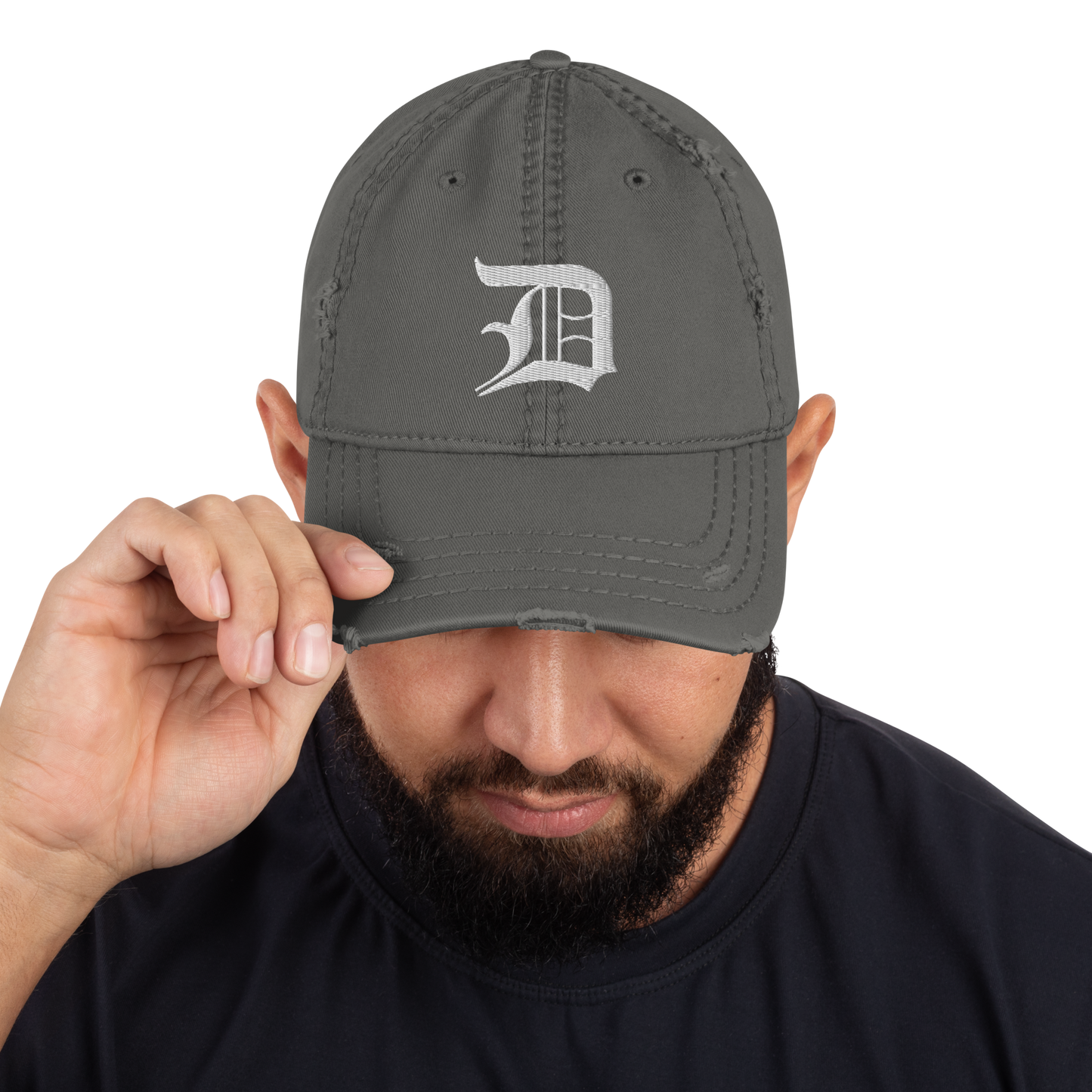 Detroit 'Old English D' Distressed Dad Hat