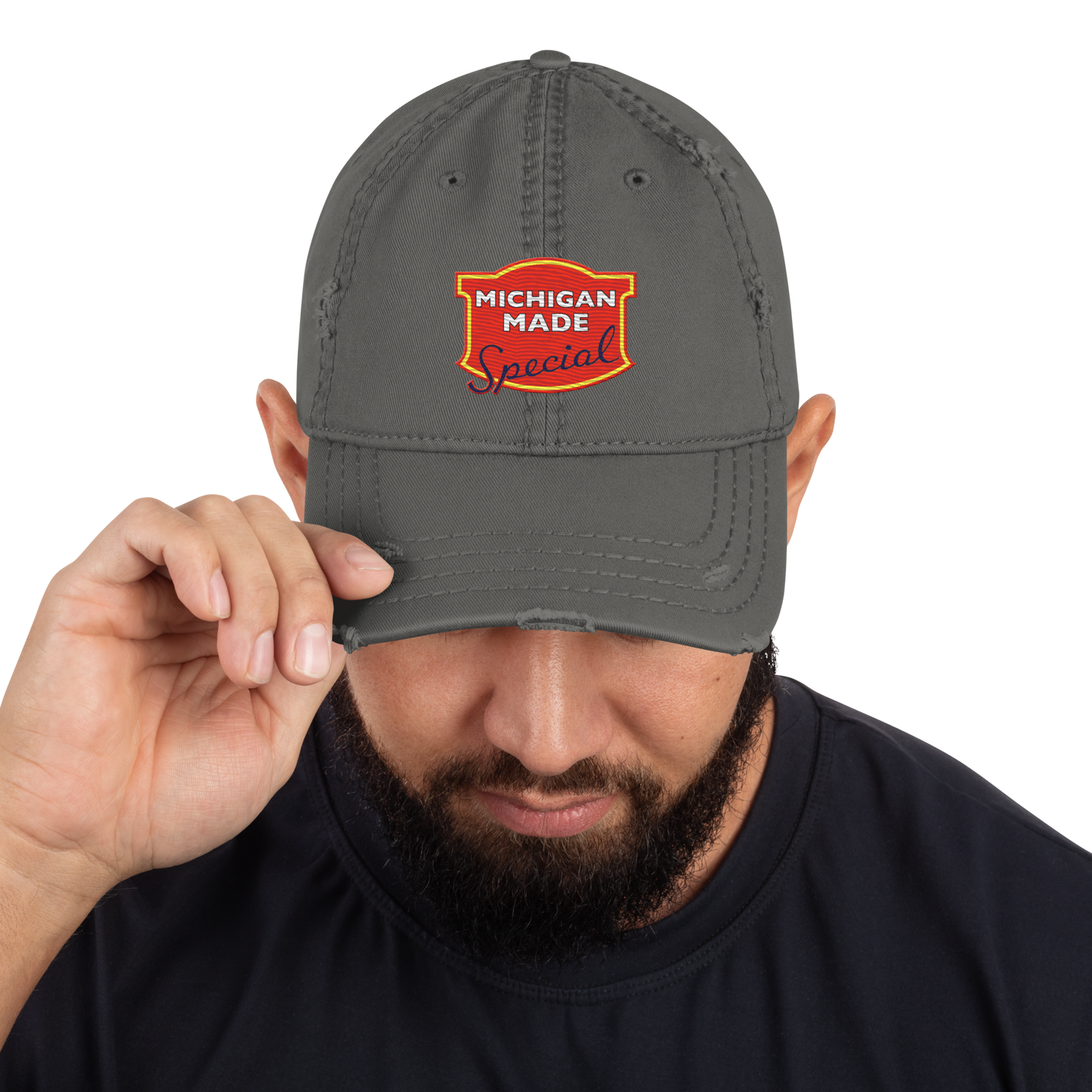 'Michigan Made' Distressed Dad Hat | Potato Chip Parody