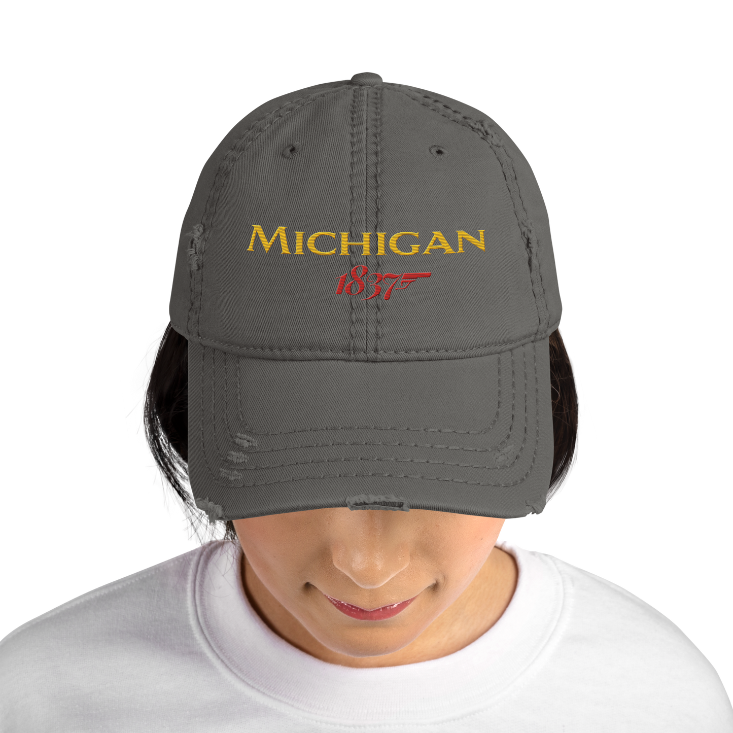 'Michigan 1837' Distressed Dad Hat | British Spy Parody