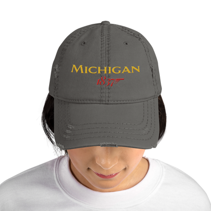 'Michigan 1837' Distressed Dad Hat | British Spy Parody