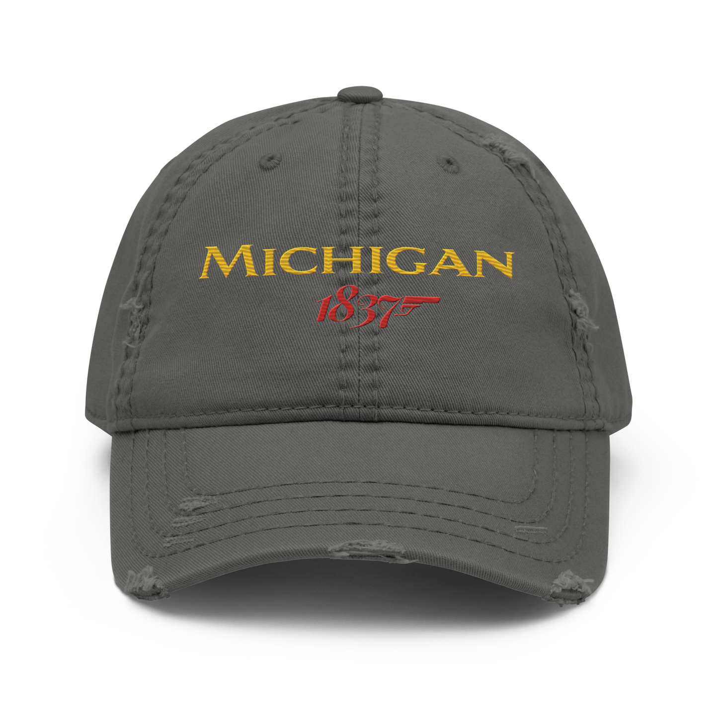 'Michigan 1837' Distressed Dad Hat | British Spy Parody