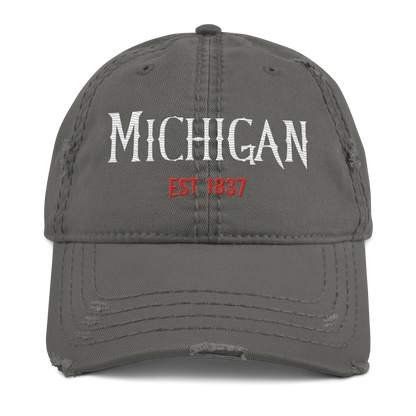 'Michigan 1837' Distressed Dad Hat | Spooky Drama Parody