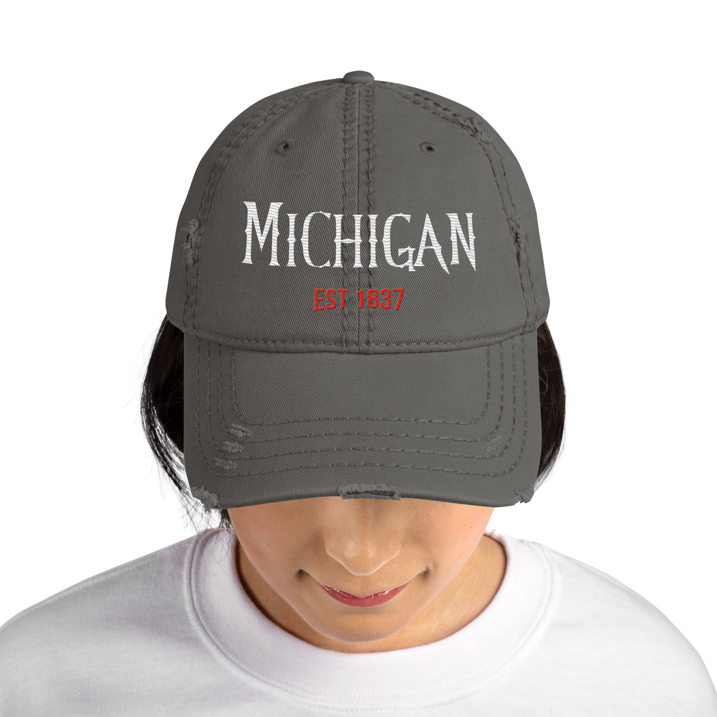 'Michigan 1837' Distressed Dad Hat | Spooky Drama Parody