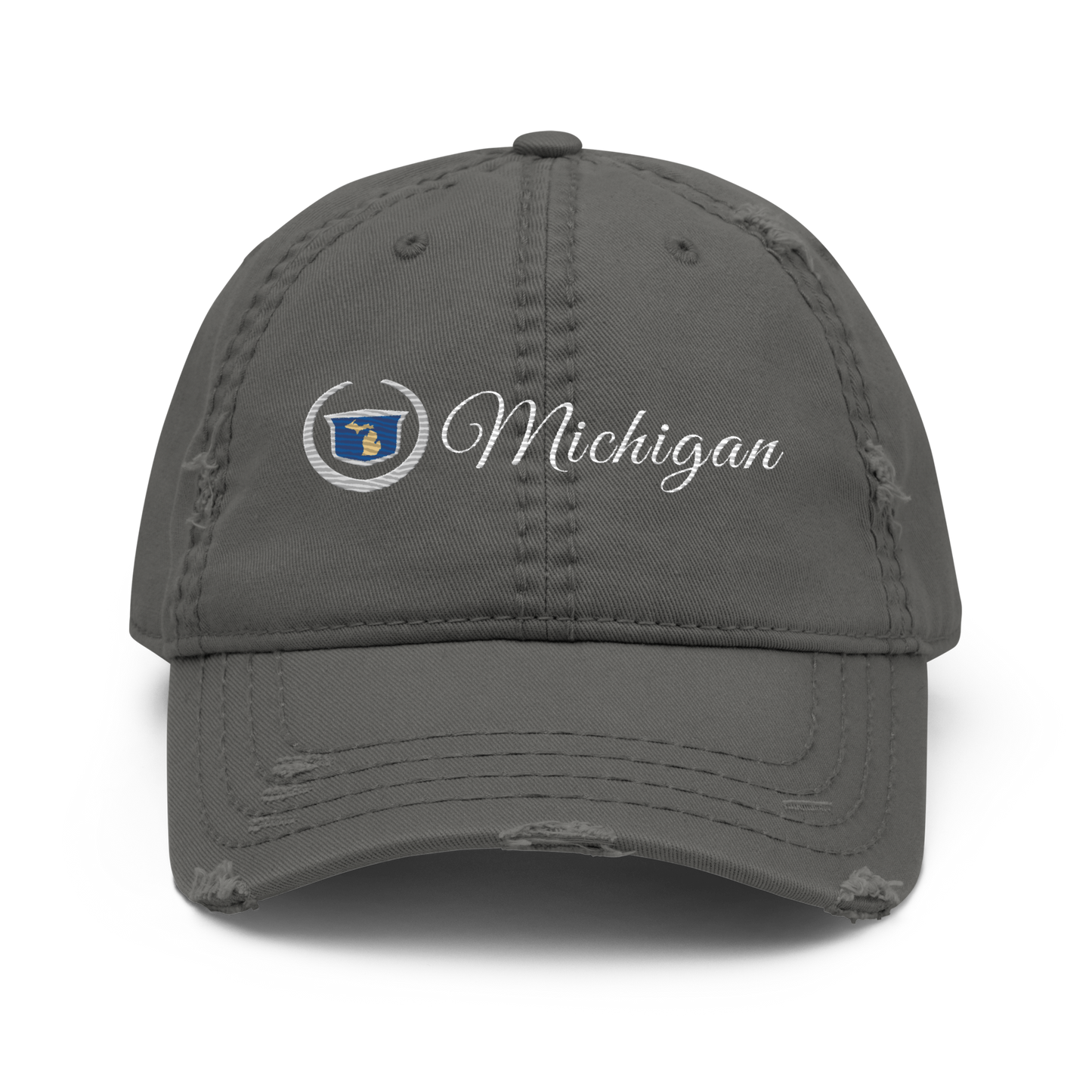 'Michigan' Distressed Dad Hat | Luxury Auto Parody