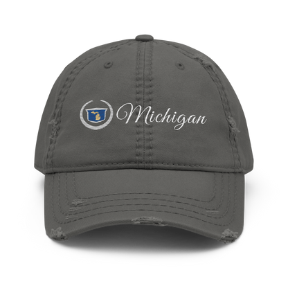 'Michigan' Distressed Dad Hat | Luxury Auto Parody