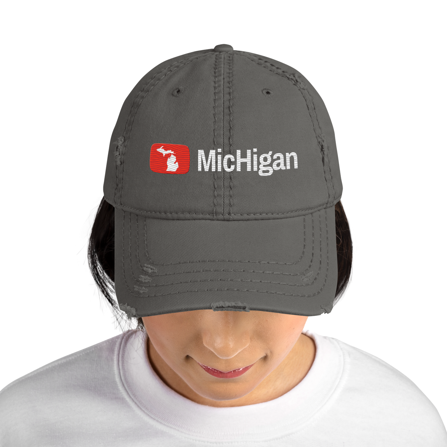 'Michigan' Distressed Dad Hat | Video Sharing Parody