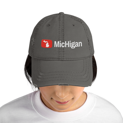 'Michigan' Distressed Dad Hat | Video Sharing Parody