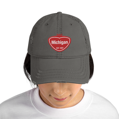 'Michigan EST. 1837' Distressed Dad Hat | Local Sodapop Parody