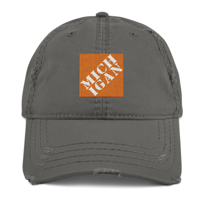 'Michigan' Distressed Dad Hat | Construction Retail Parody