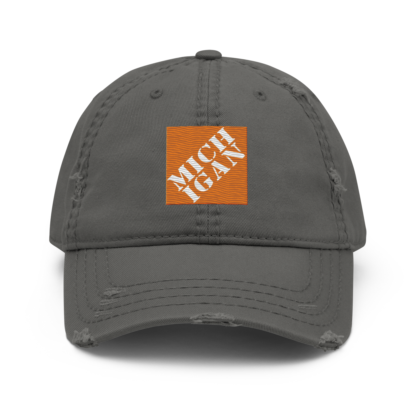 'Michigan' Distressed Dad Hat | Construction Retail Parody