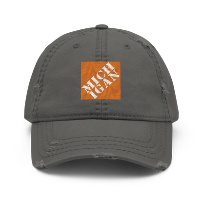 'Michigan' Distressed Dad Hat | Construction Retail Parody