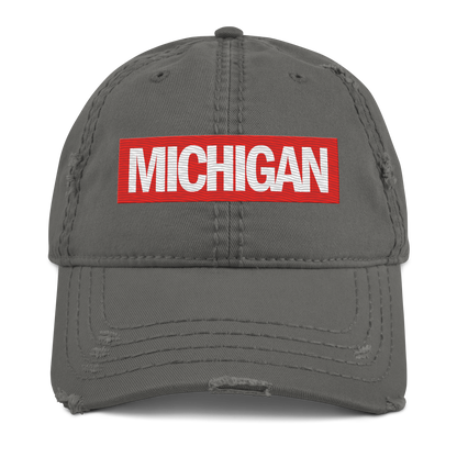 'Michigan' Distressed Dad Hat | Superhero Factory Parody