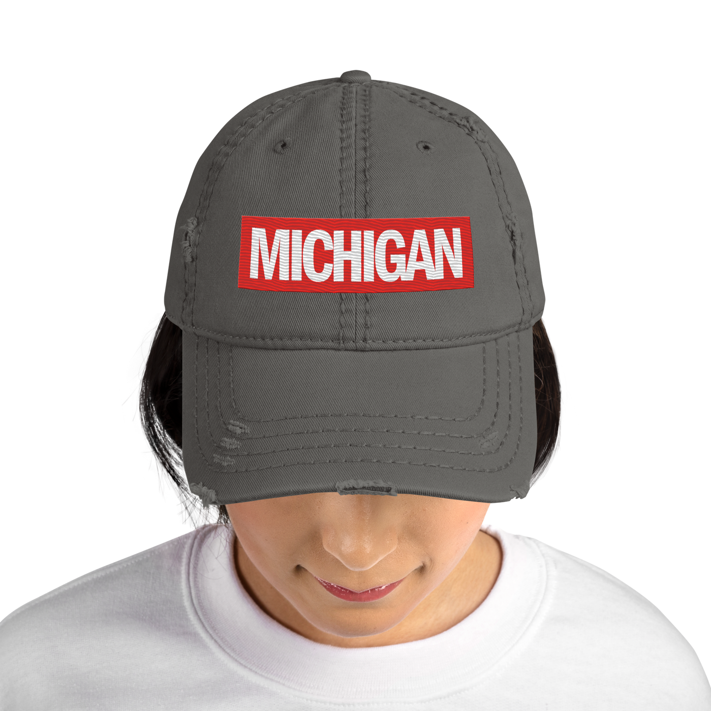 'Michigan' Distressed Dad Hat | Superhero Factory Parody