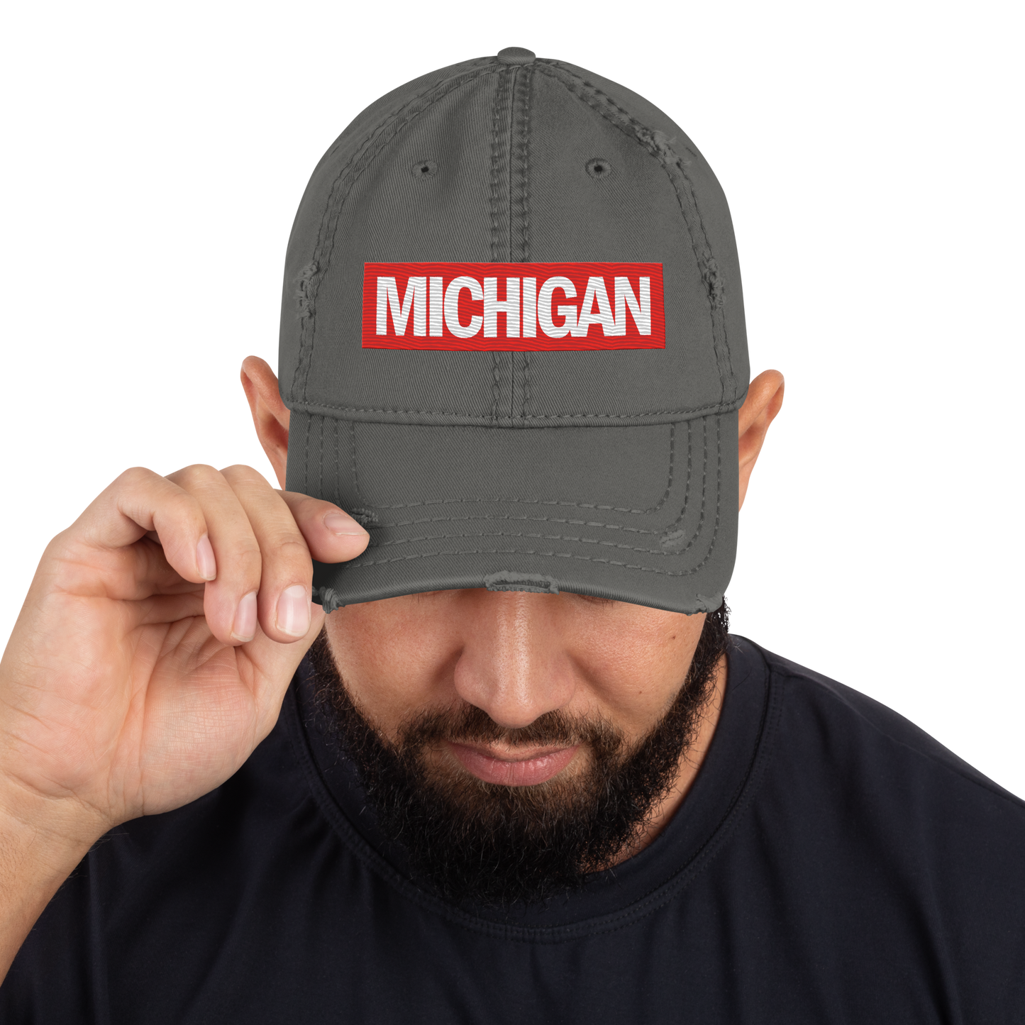 'Michigan' Distressed Dad Hat | Superhero Factory Parody